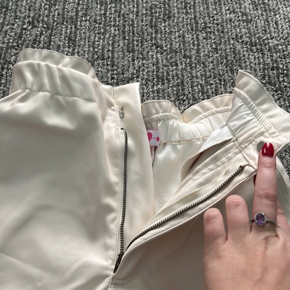 Cream Leather Shorts - Picture 3 of 8